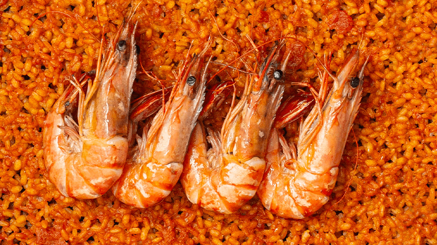 seafood paella close-up