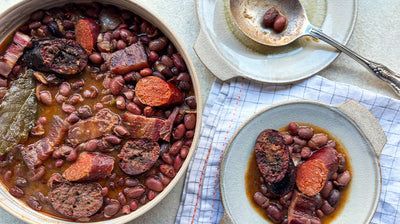 tolosa bean stew with chorizo morcilla and panceta