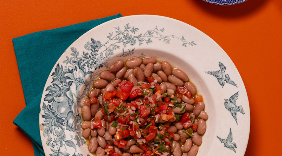 BEAN SALAD WITH ANCHOÏDE & SAUCE VIERGE