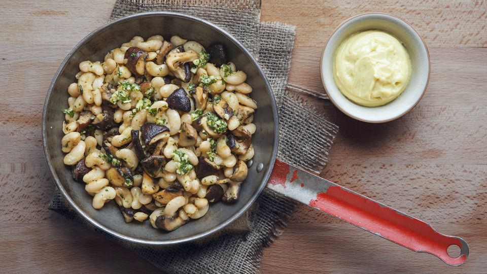 Haricot Beans with Wild Mushrooms