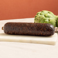 morcilla de burgos, black pudding with rice and three moon courgettes