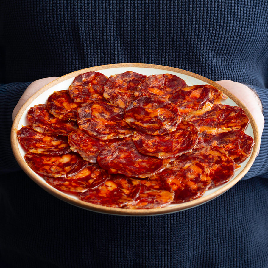 Iberico Bellota Chorizo Slices 100g Sausage Brindisa Spanish Foods Iberico Bellota Chorizo Slices 100g Sausage Brindisa Spanish Foods