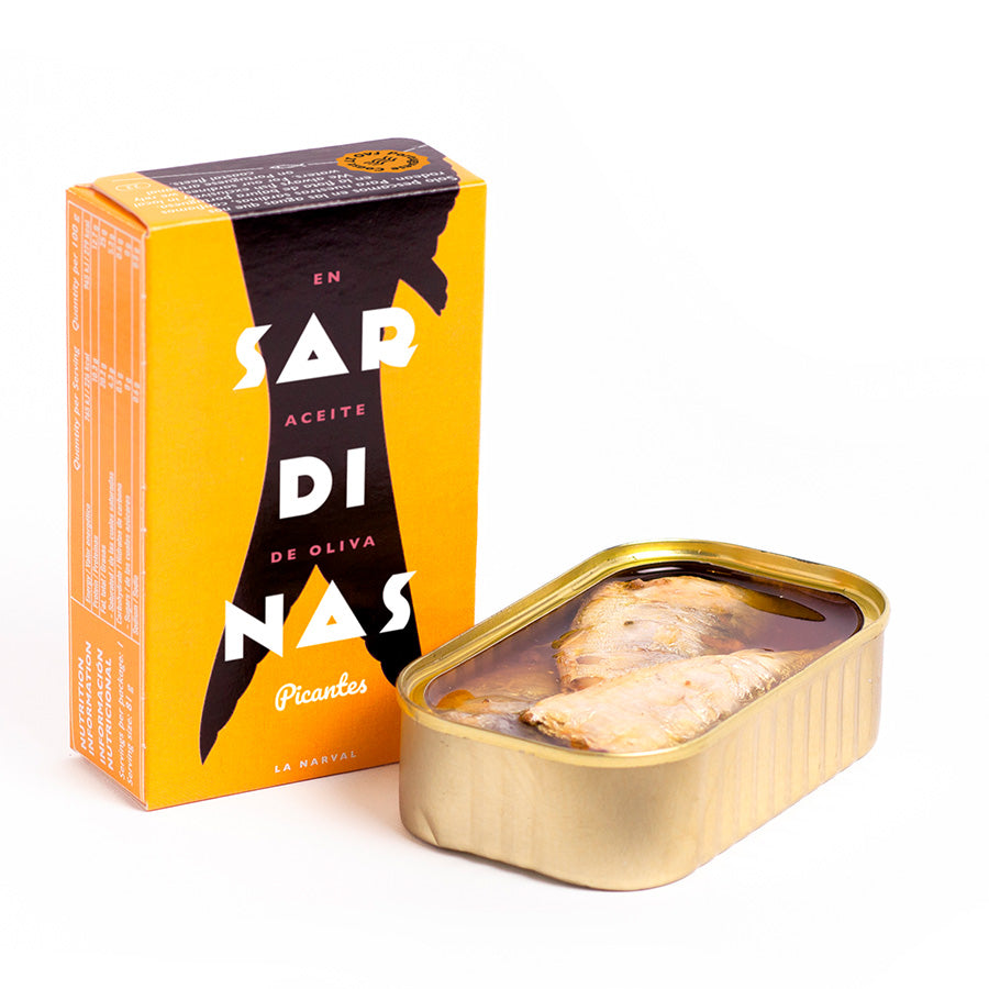 la narval tin with sardines in spicy olive oil