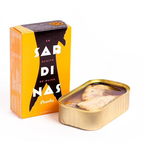 la narval tin with sardines in spicy olive oil