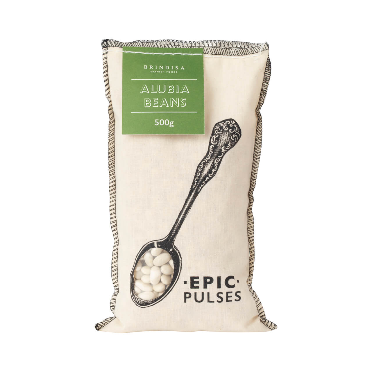 LE27303 Brindisa epic alubia beans cloth sack spanish foods