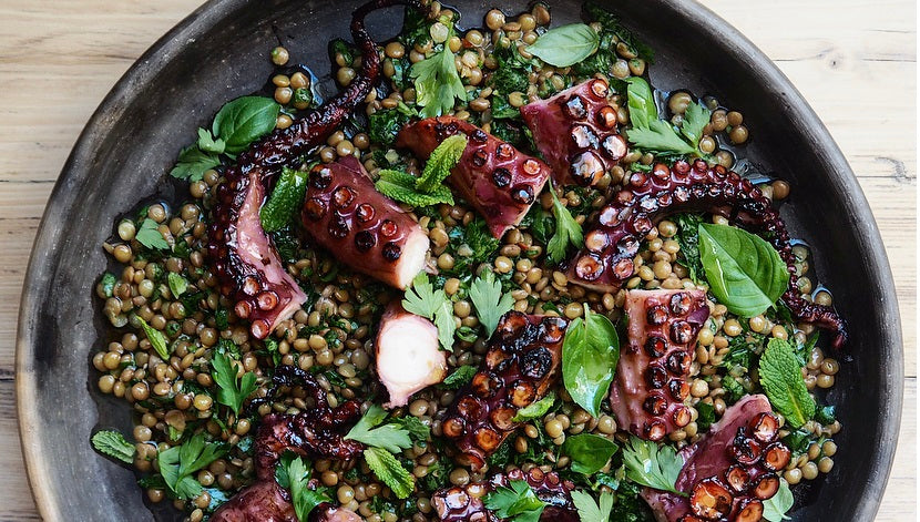 OCTOPUS AND LENTIL SALAD BY GIOVANNA RYAN