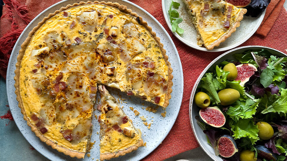 Monte Enebro and bacon quiche Recipe Inspiration Brindisa Spanish Foods
