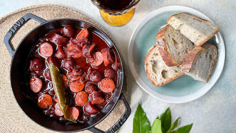 Poached chorizo in wine - Brindisa Spanish Food 