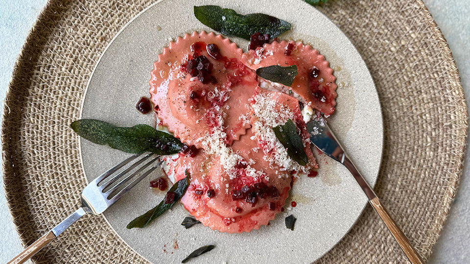 Beetroot Ravioli Fresh Cheese Recipe Inspiration Brindisa Spanish Foods