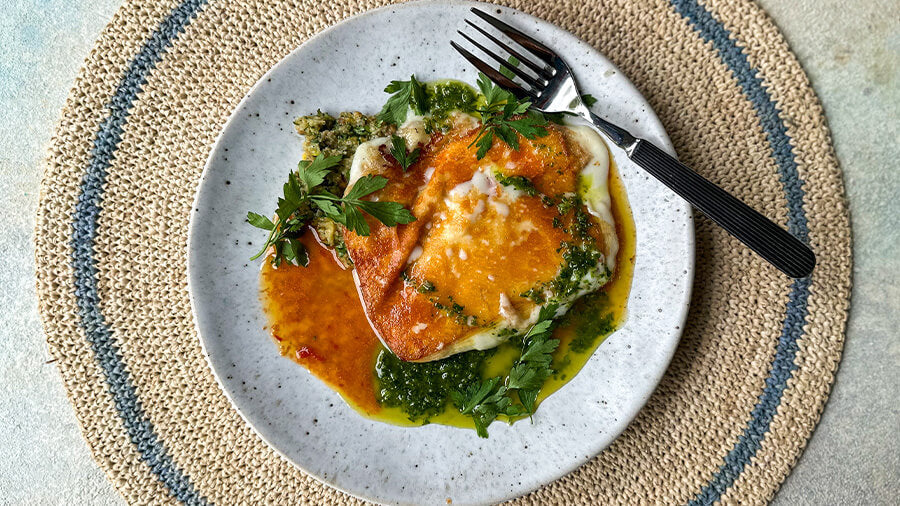 smocked plancha cheese with mojo sauce