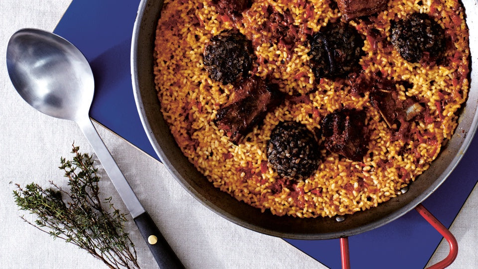 Rice with Pork Ribs and Black Pudding