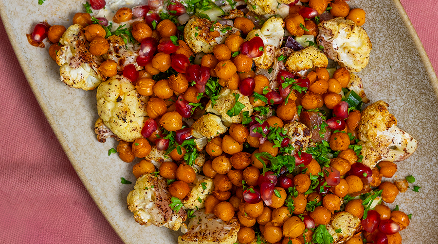 crunchy chickpea and cauliflower salad