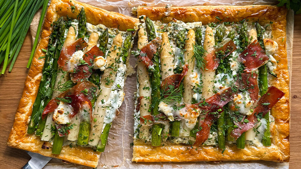 Asparagus and Monte Enebro Tart Brindisa Spanish Foods Recipe Inspiration