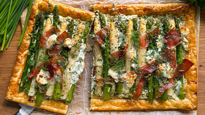 Asparagus and Monte Enebro Tart Brindisa Spanish Foods Recipe Inspiration