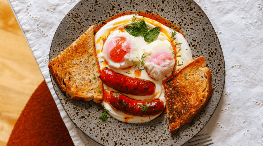 Turkish-Style Eggs with Spicy Chorizo