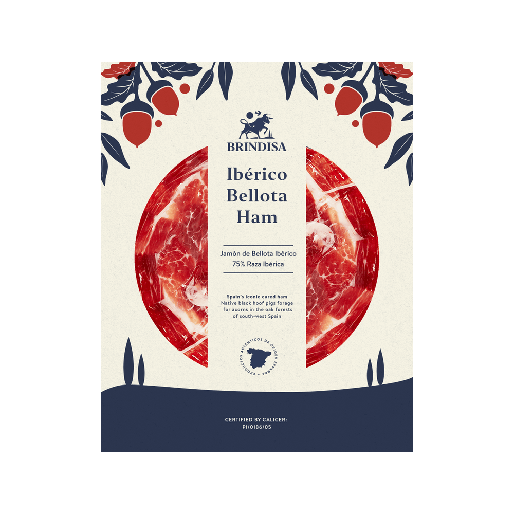 Brindisa Acorn Fed 75% Iberico sliced ham 