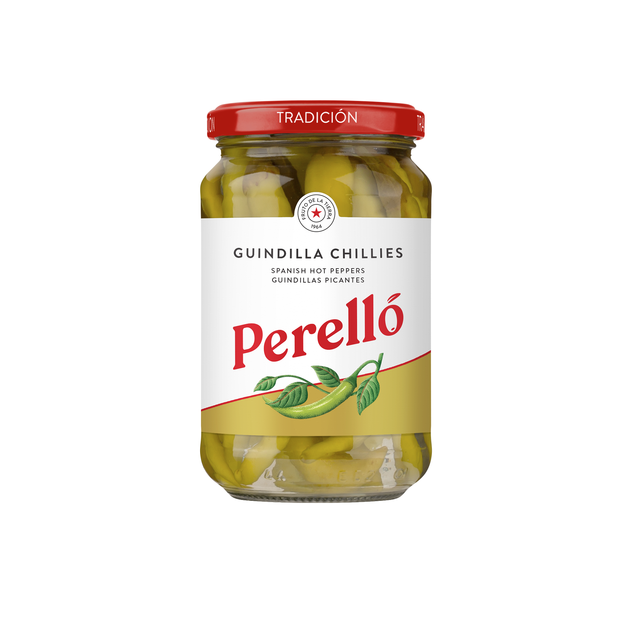 perello guindilla chillies in jar with red lid