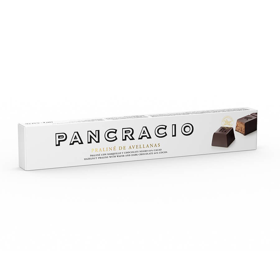 Pancracio Hazelnut and Dark Chocolate Praline Bar, 100g