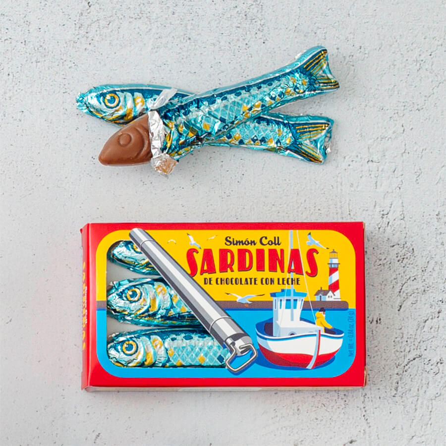 Chocolate sardines novelty christmas gift barcelona