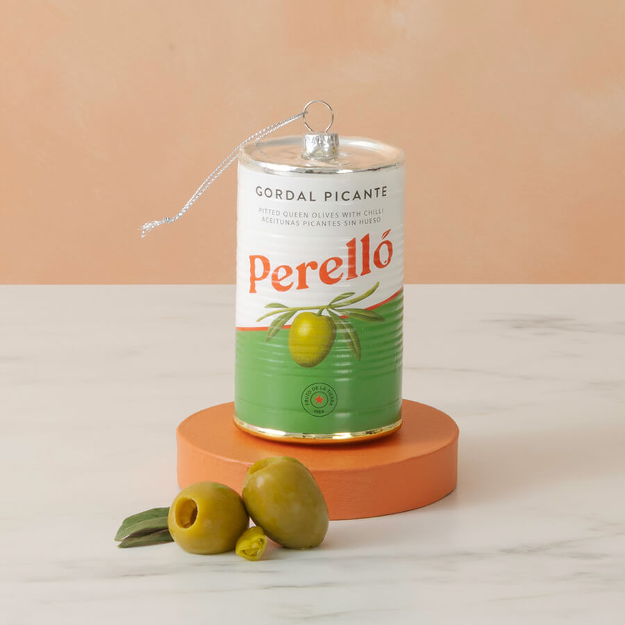 Perello christmas bauble in a kitchen countertop
