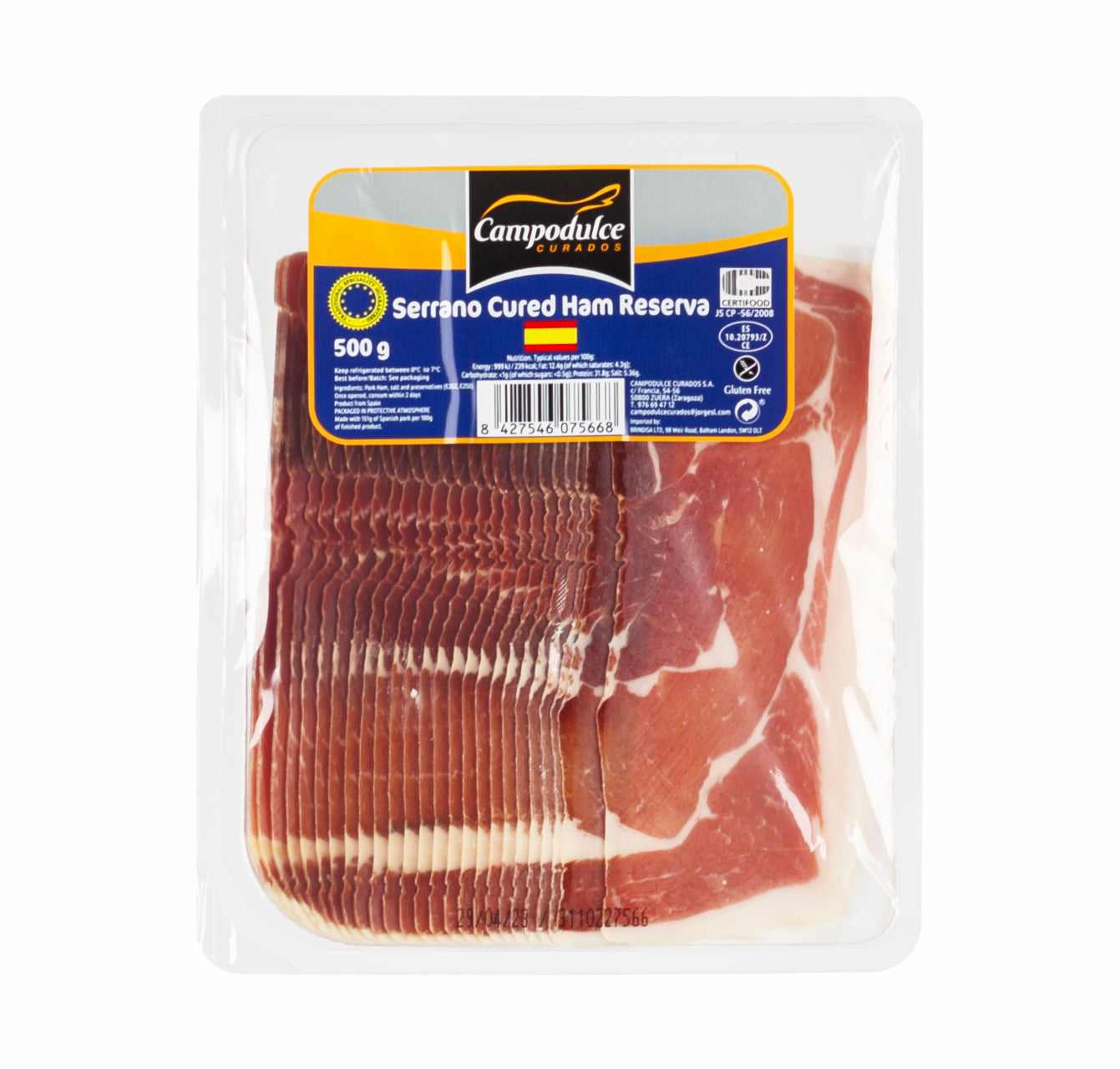 Campodulce Slices Serrano Ham, 500g