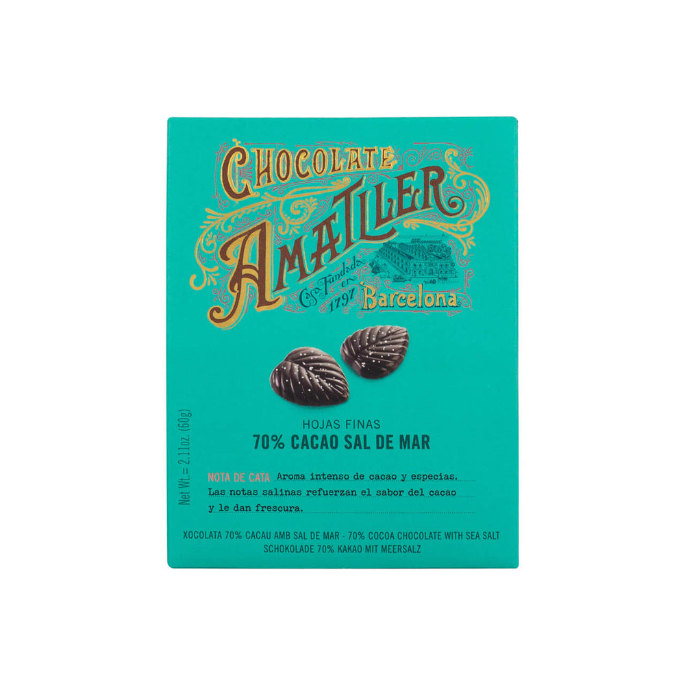 Amatller Salted 70% Dark Chocolate Leaves 60g