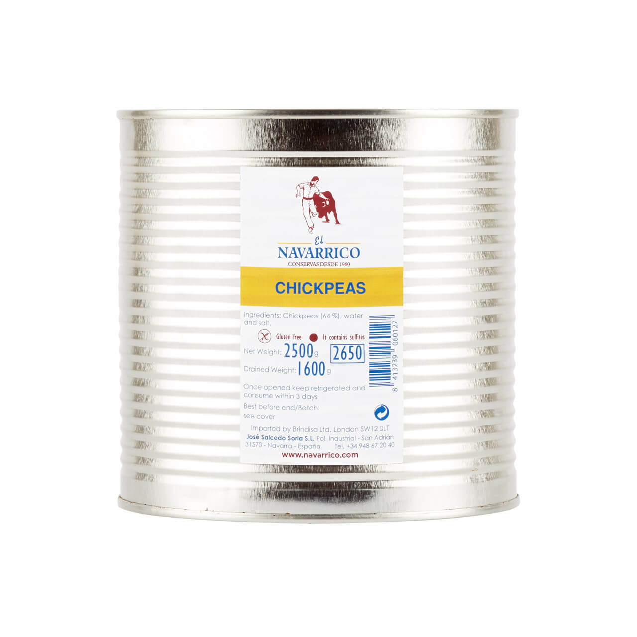 Navarrico chickpeas 2.5kg tin