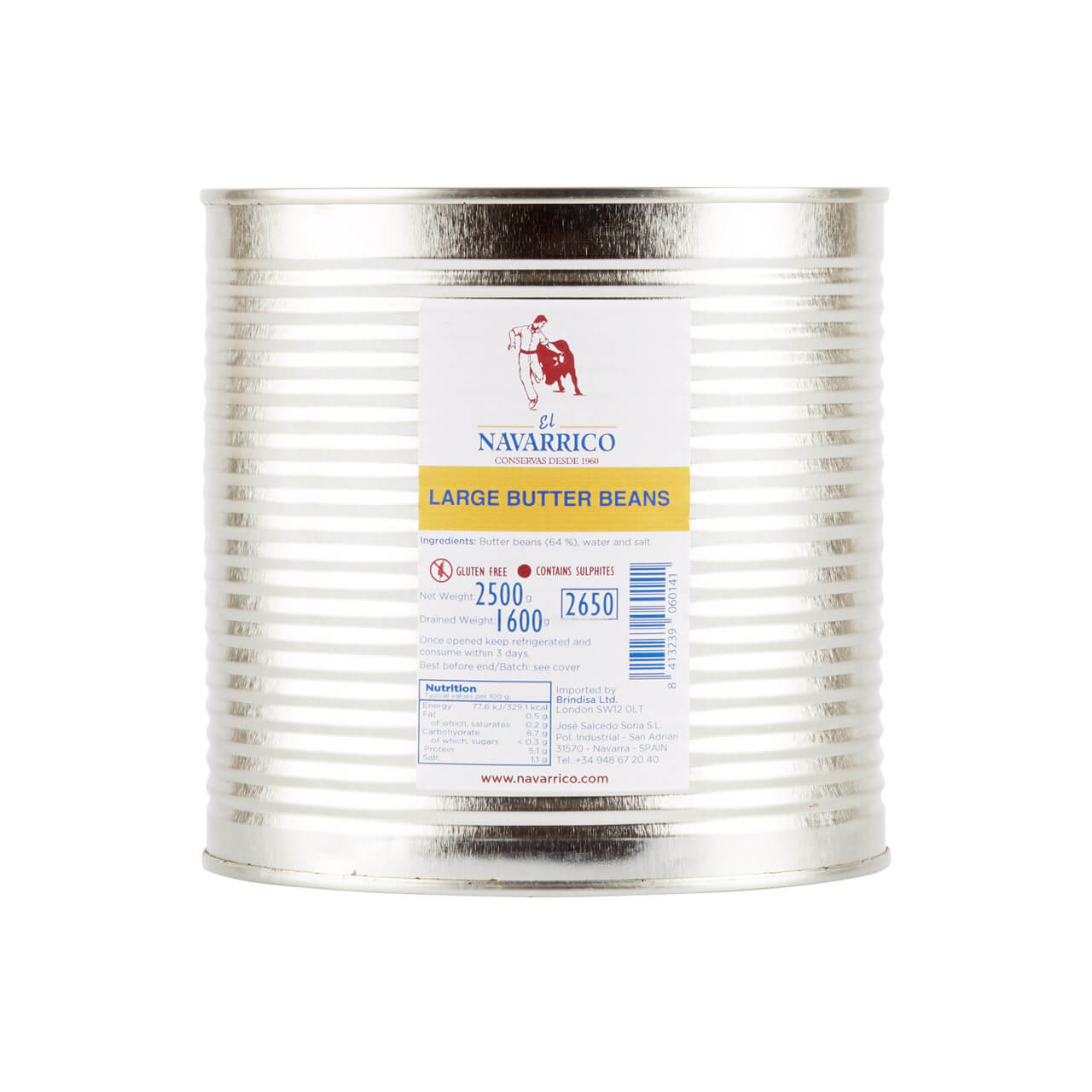 Navarrico Large Butter Beans, 2.5kg Judiones Brindisa Spanish Foods