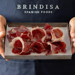Freshly sliced Senorio Bellota 100% Iberico Ham - Brindisa spanish Foods 